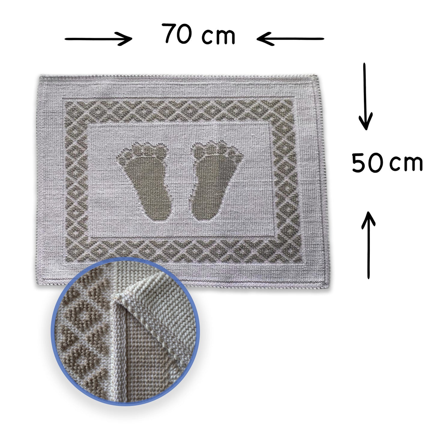 Bonny Home Soffy Creme & Braun 2er Pack Badematte Natürliche Baumwolle Badteppich