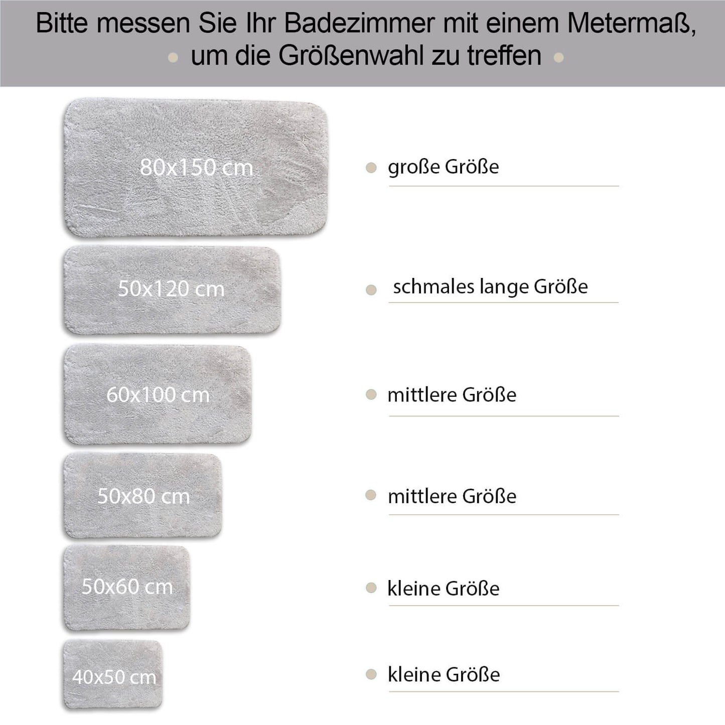 Relax Grau 2er Set Badematte Rutschfeste Badematte mit Plüschoberfläche