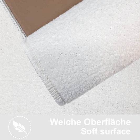 Bonny Home Unicolor Creme 3er Set Badematten – Rutschfeste Badvorleger mit Ledersohle