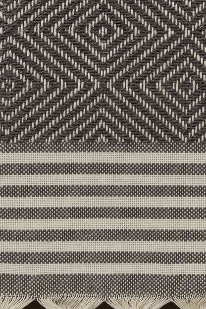 Alora Anthrazit Sofadecke 180×220 cm – 100 % Baumwolle, Weich & Stilvoll