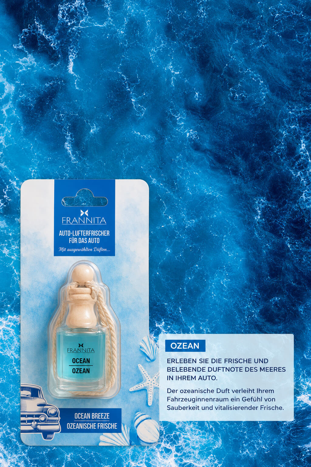 Frannita Autoduft mit Ocean-Duft – Autoparfum 8 ml