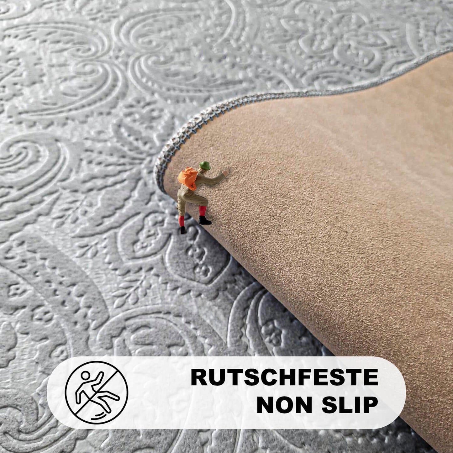 Bonny Home Ultrasoft Grau 3er Set Badematte Rutschfeste Badvorleger mit Ledersohle