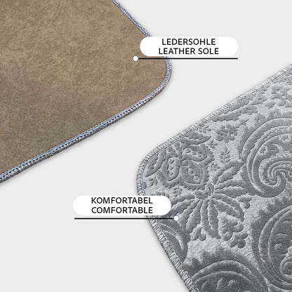 Bonny Home Ultrasoft Grau 3er Set Badematte Rutschfeste Badvorleger mit Ledersohle