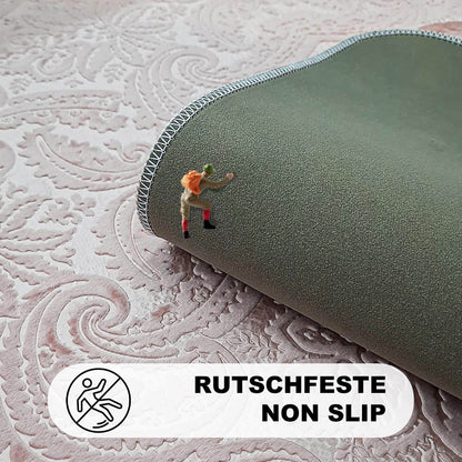 Bonny Home Ultrasoft Rosa 3er Set Badematte Rutschfeste Badvorleger mit Ledersohle