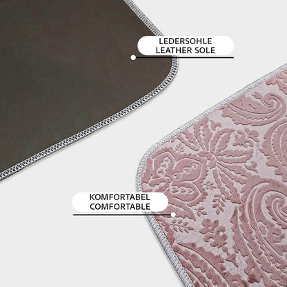Bonny Home Ultrasoft Rosa 3er Set Badematte Rutschfeste Badvorleger mit Ledersohle