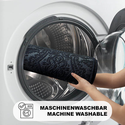 Bonny Home Ultrasoft Schwarz 3er Set Badematte Rutschfeste Badvorleger mit Ledersohle