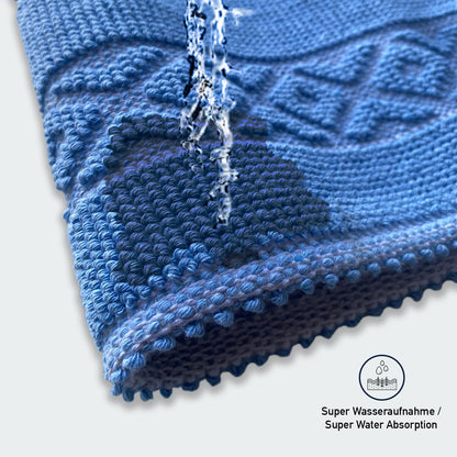 Bonny Home Soffy Blau & Blau 2er Pack Badematte Natürliche Baumwolle Badteppich