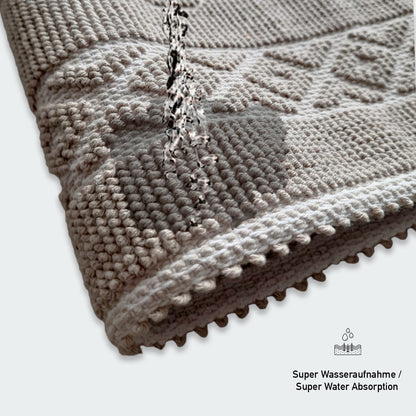 Bonny Home Soffy Braun & Braun 2er Pack Badematte Natürliche Baumwolle Badteppich