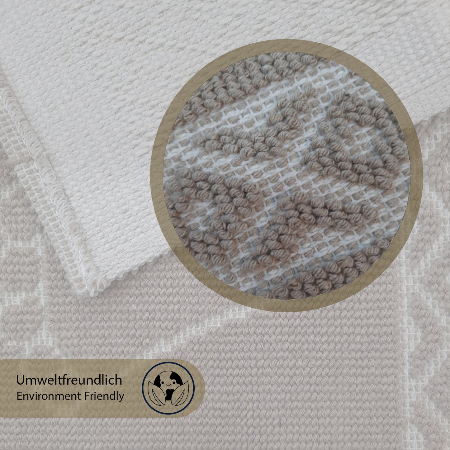 Bonny Home Soffy Braun & Braun 2er Pack Badematte Natürliche Baumwolle Badteppich