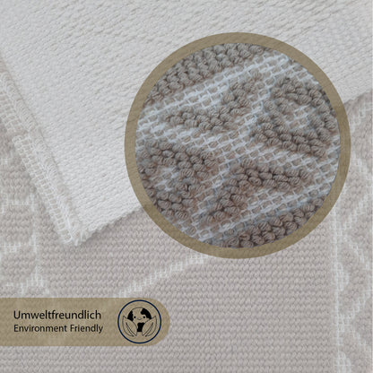 Bonny Home Soffy Braun & Braun 2er Pack Badematte Natürliche Baumwolle Badteppich