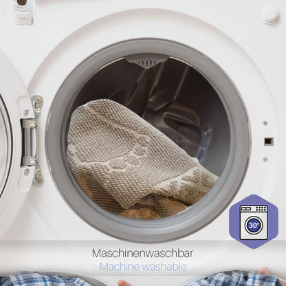 Bonny Home Soffy Braun & Braun 2er Pack Badematte Natürliche Baumwolle Badteppich