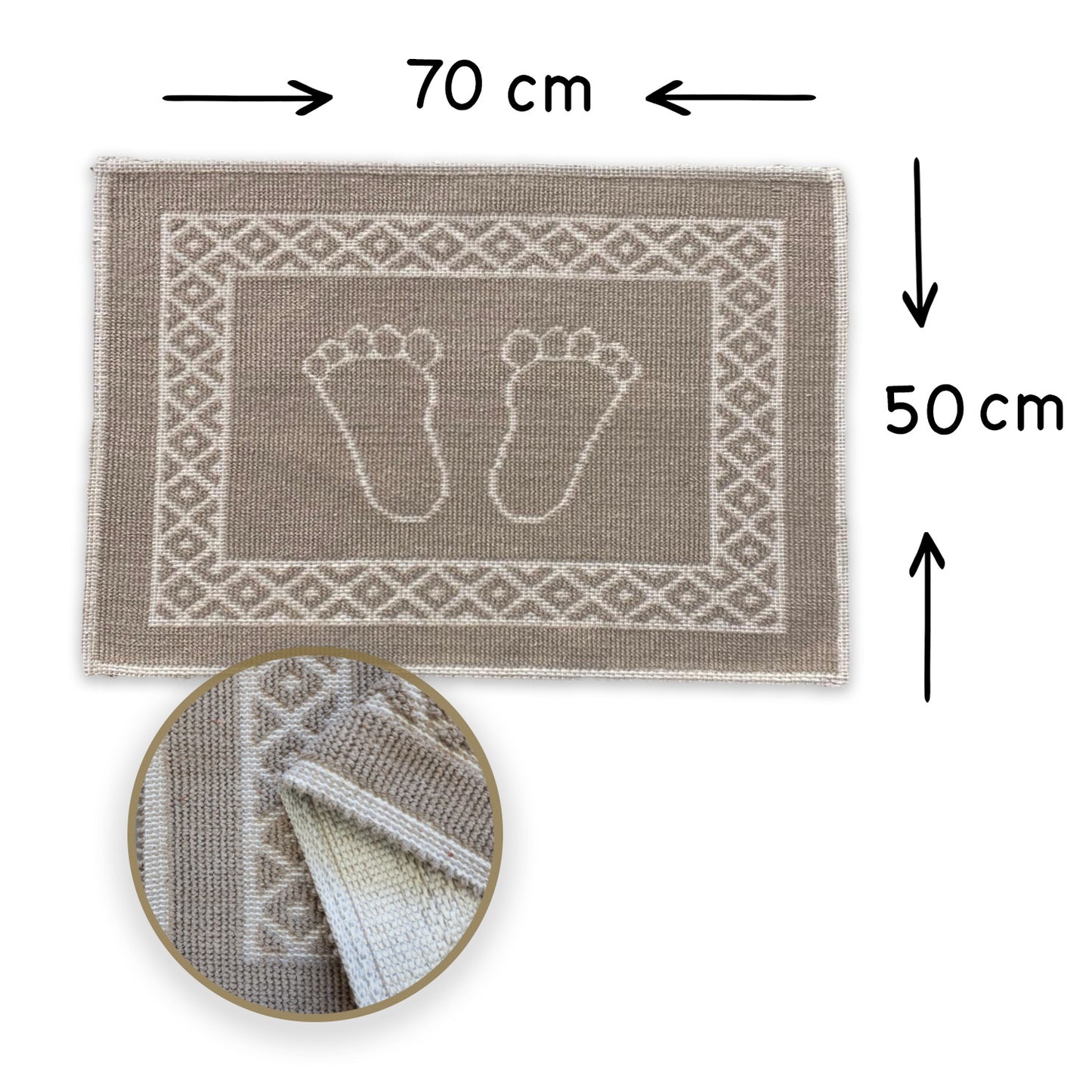 Bonny Home Soffy Braun & Braun 2er Pack Badematte Natürliche Baumwolle Badteppich