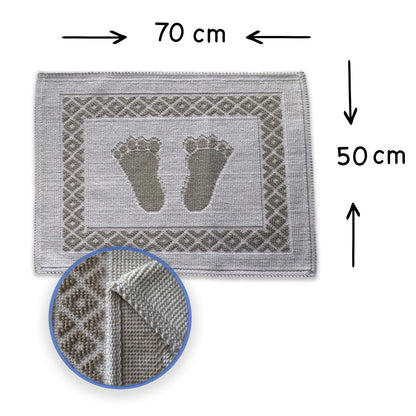 Bonny Home Soffy Creme & Braun 2er Pack Badematte Natürliche Baumwolle Badteppich