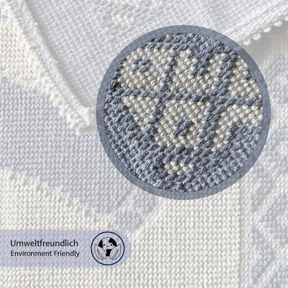 Bonny Home Soffy Creme & Grau 2er Pack Badematte Natürliche Baumwolle Badteppich