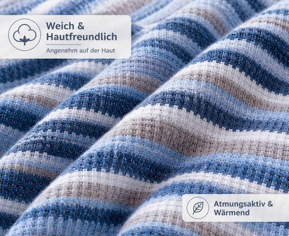 Bonny Home Evium Decke Blau 180x220 cm Baumwolle – 4 Jahreszeiten