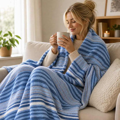 Bonny Home Evium Decke Blau 180x220 cm Baumwolle – 4 Jahreszeiten