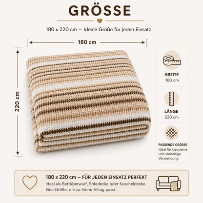Bonny Home Evium Decke Braun 180x220 cm Baumwolle – 4 Jahreszeiten