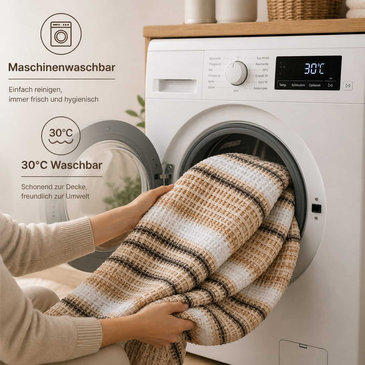 Bonny Home Evium Decke Braun 180x220 cm Baumwolle – 4 Jahreszeiten