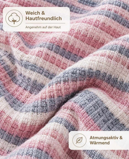 Bonny Home Evium Decke Rosa 180x220 cm Baumwolle – 4 Jahreszeiten