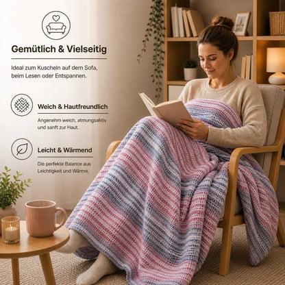 Bonny Home Evium Decke Rosa 180x220 cm Baumwolle – 4 Jahreszeiten