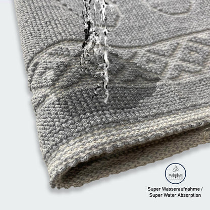 Bonny Home Soffy Grau & Grau 2er Pack Badematte Natürliche Baumwolle Badteppich