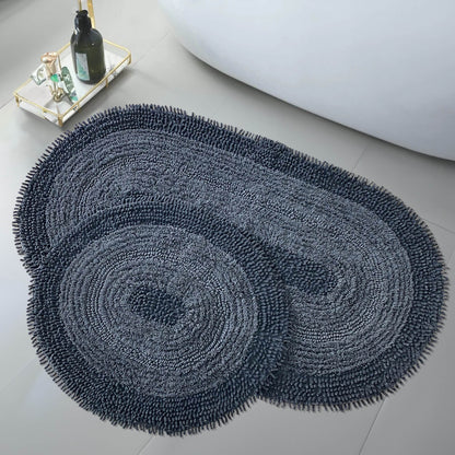 Bonny Home Macoroni Anthrazit 2er-Set Badematten aus Baumwolle