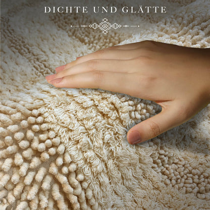 Bonny Home Macoroni Beige 2er-Set Badematten aus Baumwolle