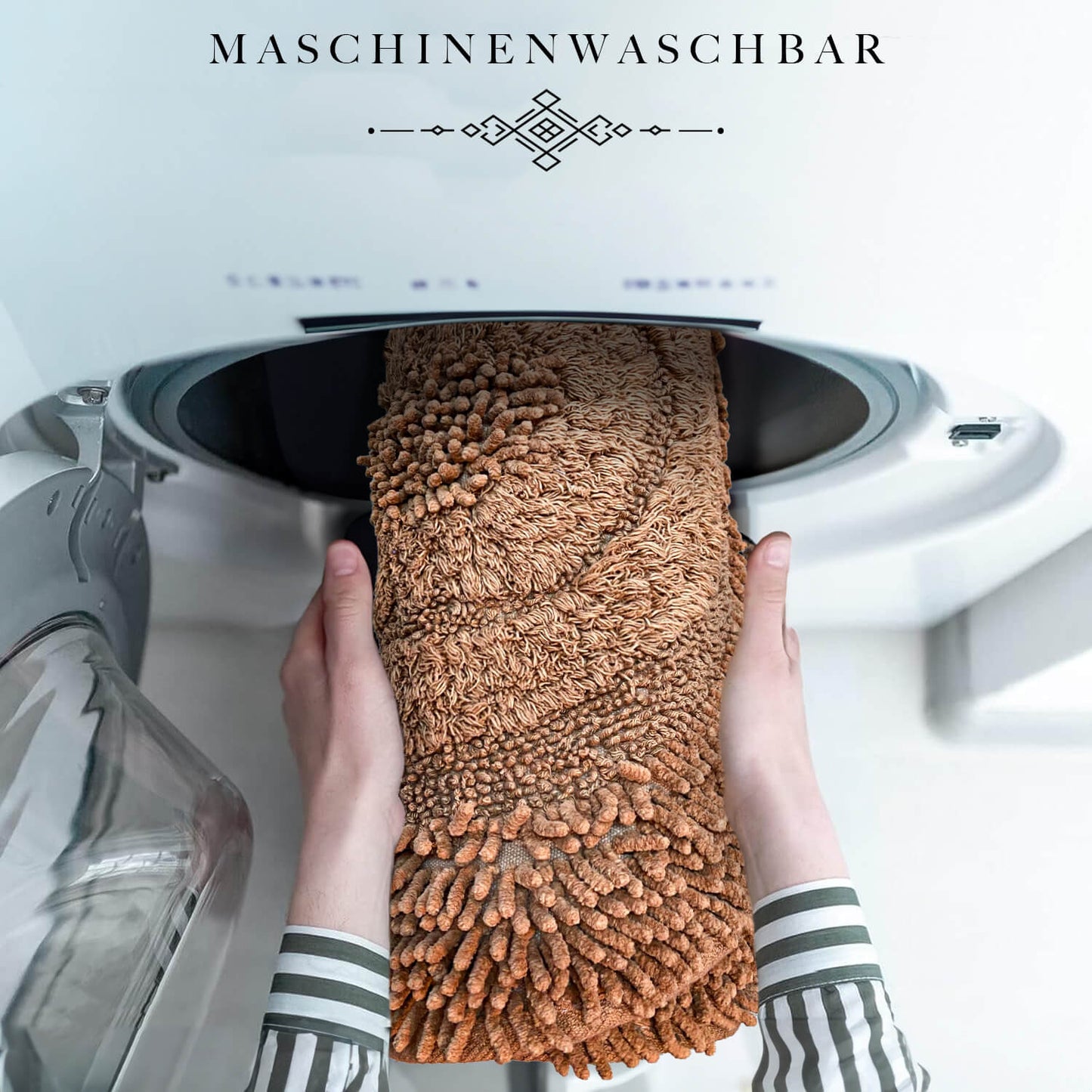 Bonny Home Macoroni Braun 2er-Set Badematten aus Baumwolle