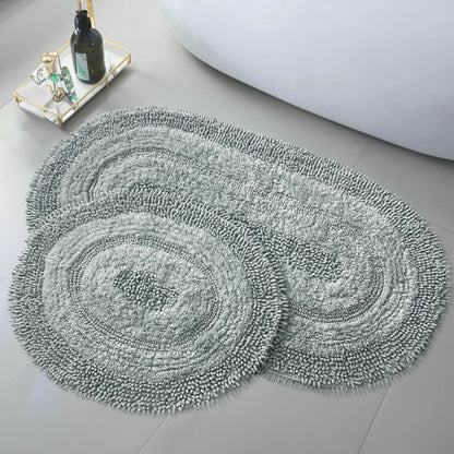 Bonny Home Macoroni Mintgrün 2er-Set Badematten aus Baumwolle