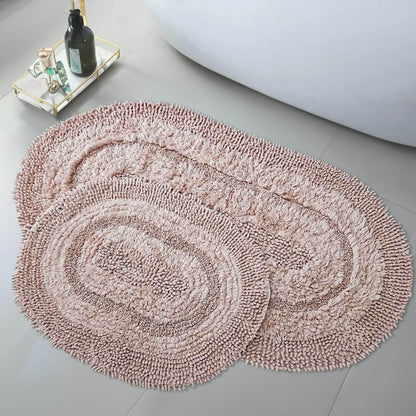 Bonny Home Macoroni Puderrosa 2er-Set Badematten aus Baumwolle