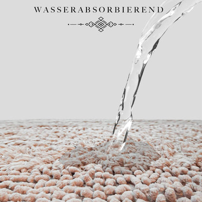 Bonny Home Macoroni Puderrosa 2er-Set Badematten aus Baumwolle