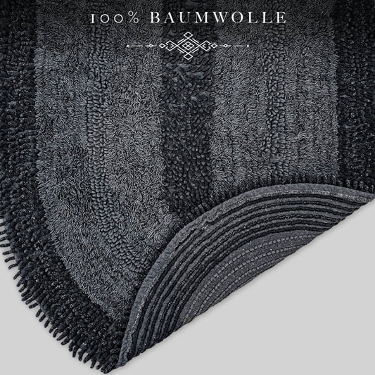 Bonny Home Macoroni Schwarz 2er-Set Badematten aus Baumwolle