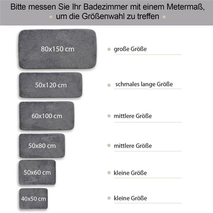 Relax Anthrazit 2er Set Badematte Rutschfeste Badematte mit Plüschoberfläche