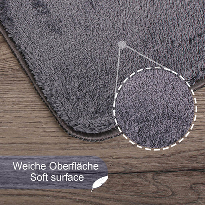 Relax Anthrazit Teppich fuer Wohnzimmer, Zimmer und Flur – Rutschfeste Unterseite, Maschinenwaschbar, Laeufer