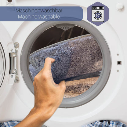 Relax Anthrazit Teppich fuer Wohnzimmer, Zimmer und Flur – Rutschfeste Unterseite, Maschinenwaschbar, Laeufer