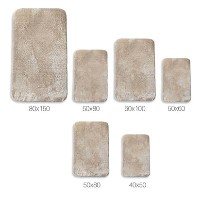 Relax Beige 2er Set Badematte Rutschfeste Badematte mit Plüschoberfläche