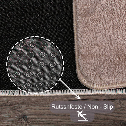 Relax Braun 2er Set Badematte Rutschfeste Badematte mit Plüschoberfläche