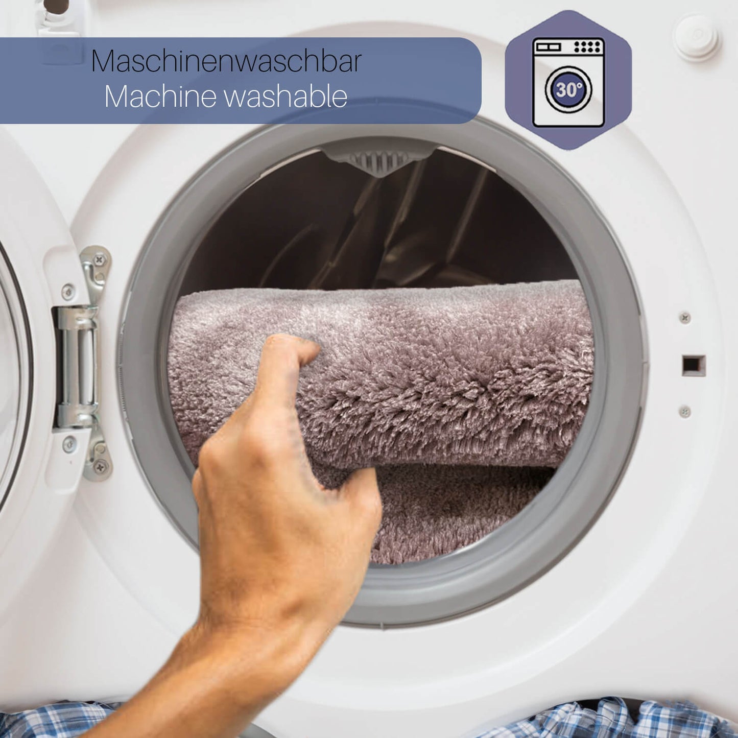 Relax Braun 2er Set Badematte Rutschfeste Badematte mit Plüschoberfläche