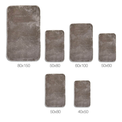 Relax Braun 2er Set Badematte Rutschfeste Badematte mit Plüschoberfläche