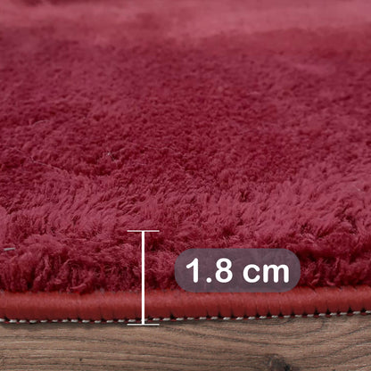 Relax Burgund 2er Set Badematte Rutschfeste Badematte mit Plüschoberfläche