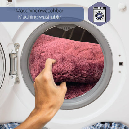 Relax Burgund 2er Set Badematte Rutschfeste Badematte mit Plüschoberfläche