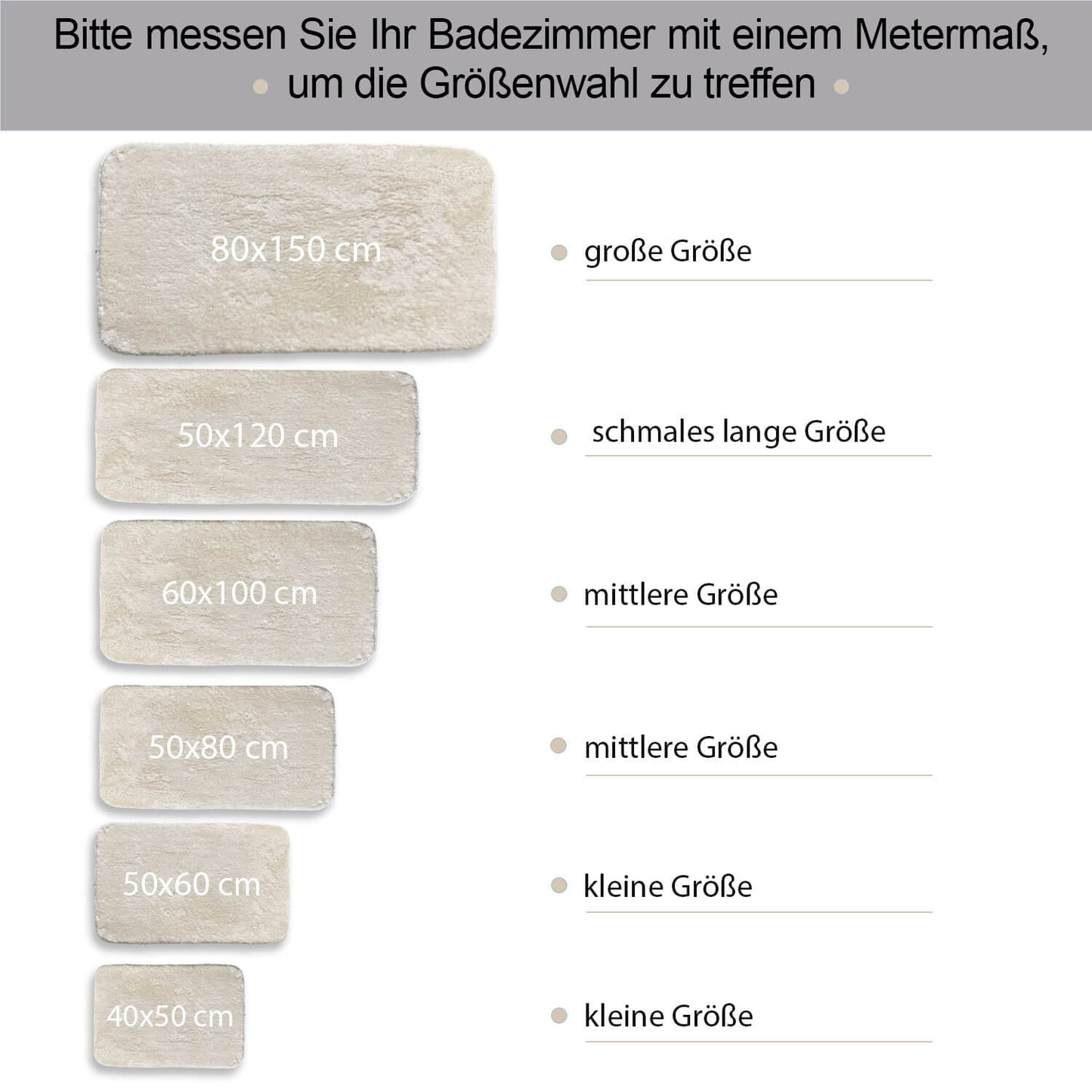 Relax Creme 2er Set Badematte Rutschfeste Badematte mit Plüschoberfläche