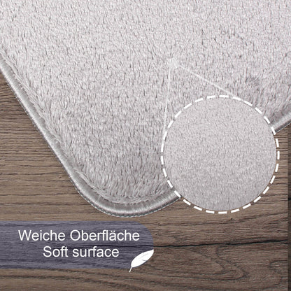 Relax Grau 2er Set Badematte Rutschfeste Badematte mit Plüschoberfläche