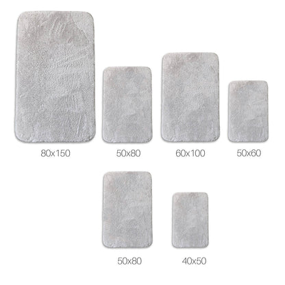 Relax Grau 2er Set Badematte Rutschfeste Badematte mit Plüschoberfläche
