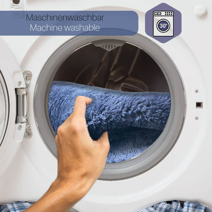 Relax Dunkelblau 2er Set Badematte Rutschfeste Badematte mit Plüschoberfläche