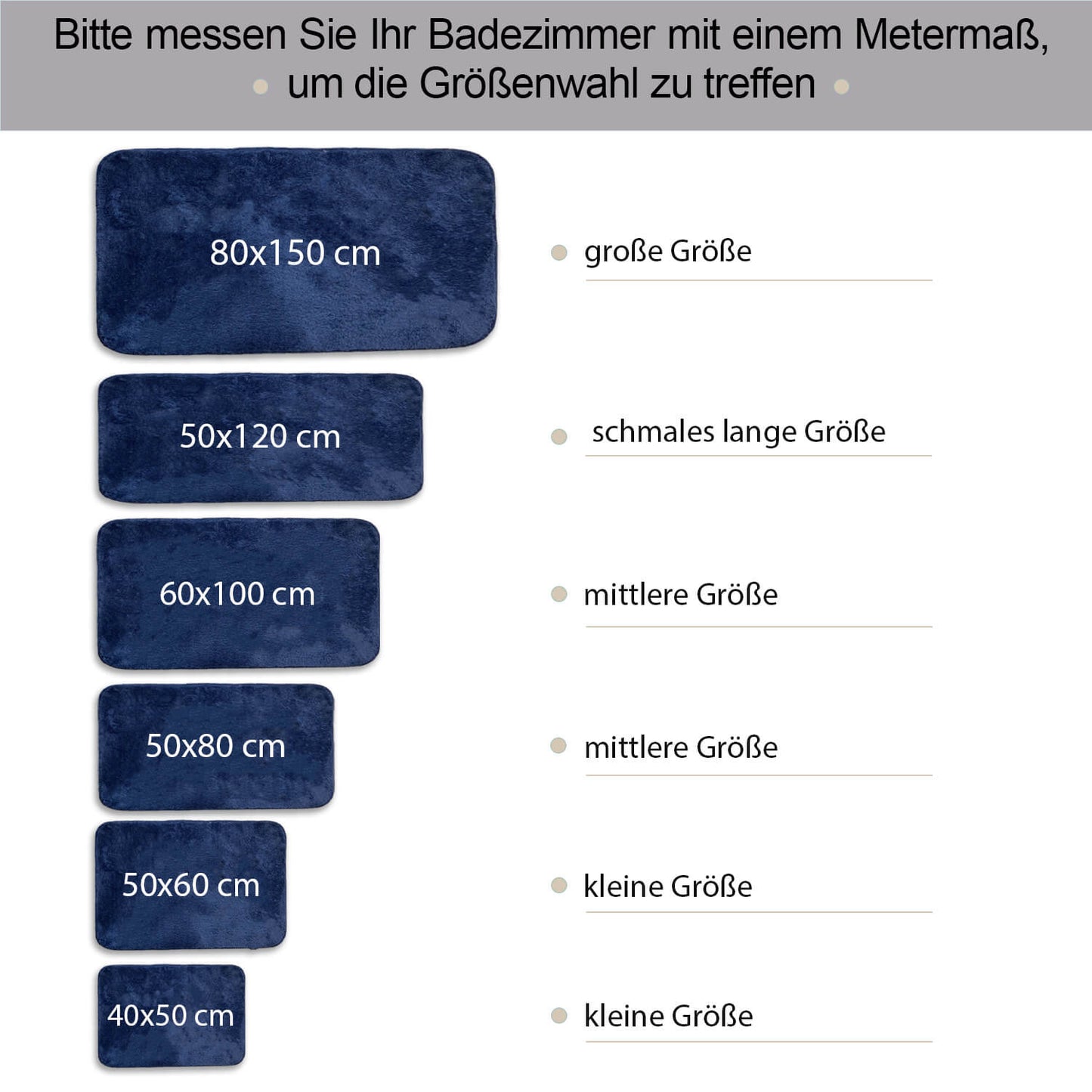 Relax Dunkelblau 2er Set Badematte Rutschfeste Badematte mit Plüschoberfläche
