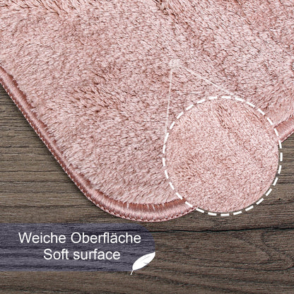 Relax Rosa 2er Set Badematte Rutschfeste Badematte mit Plüschoberfläche