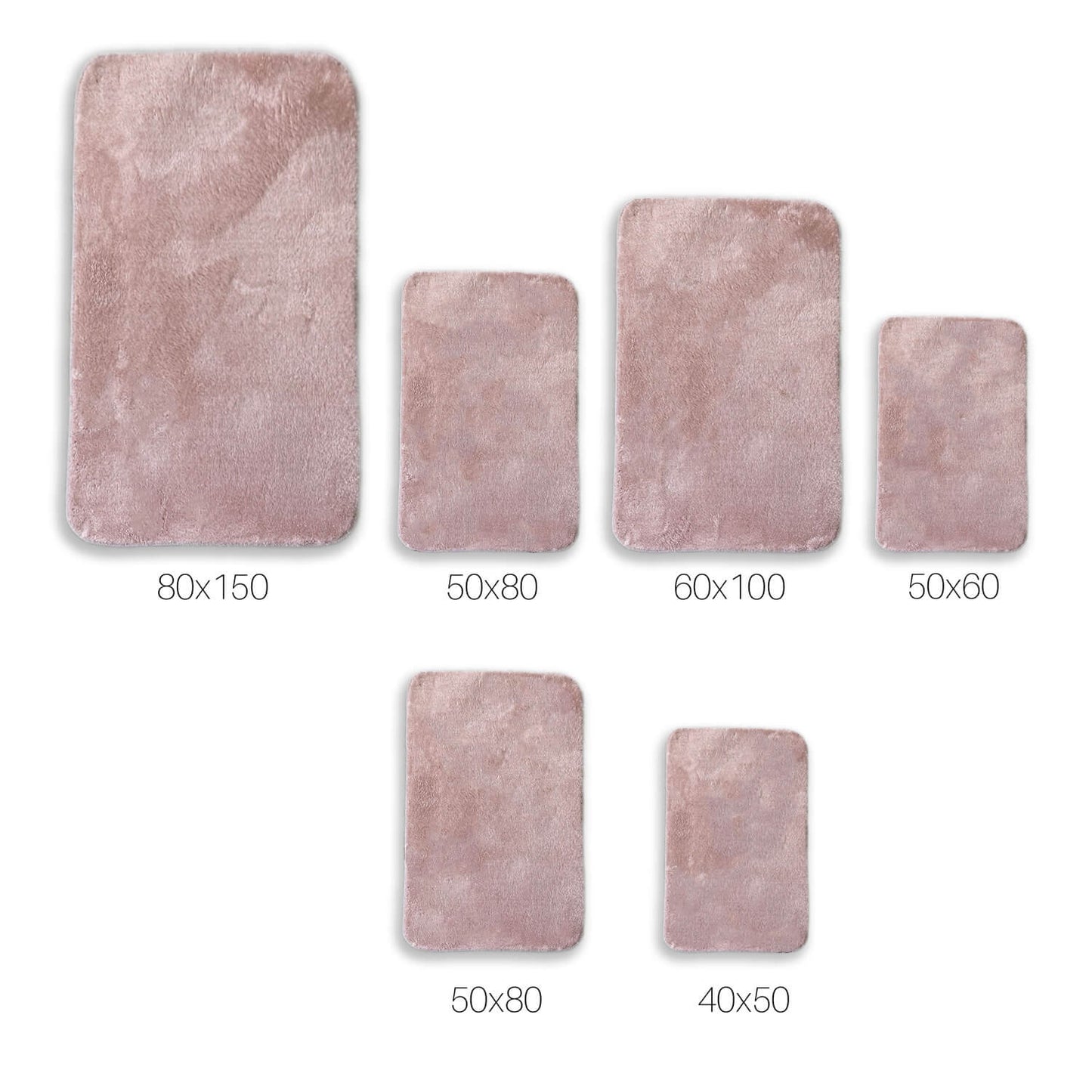 Relax Rosa 2er Set Badematte Rutschfeste Badematte mit Plüschoberfläche