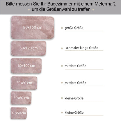 Relax Rosa 2er Set Badematte Rutschfeste Badematte mit Plüschoberfläche