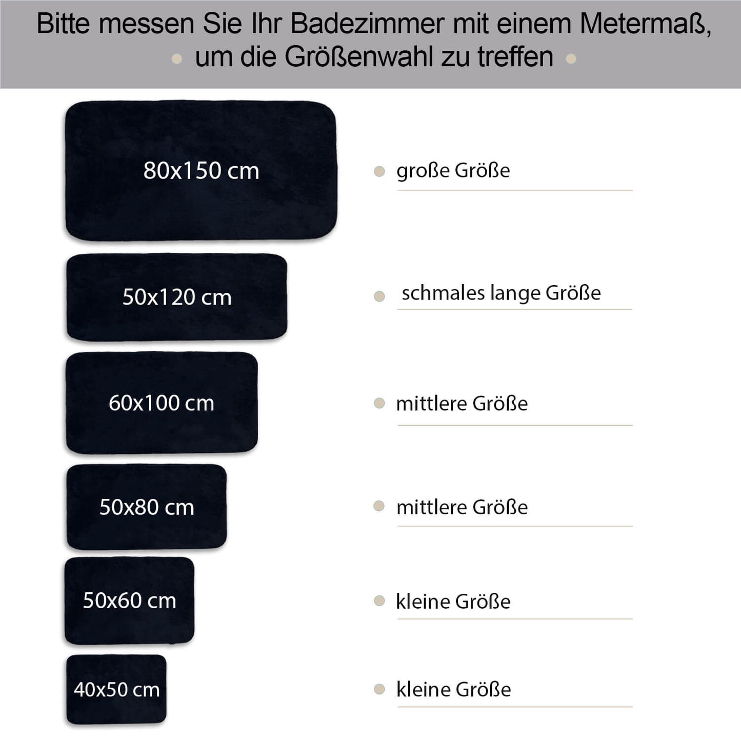 Relax Schwarz 2er Set Badematte Rutschfeste Badematte mit Plüschoberfläche